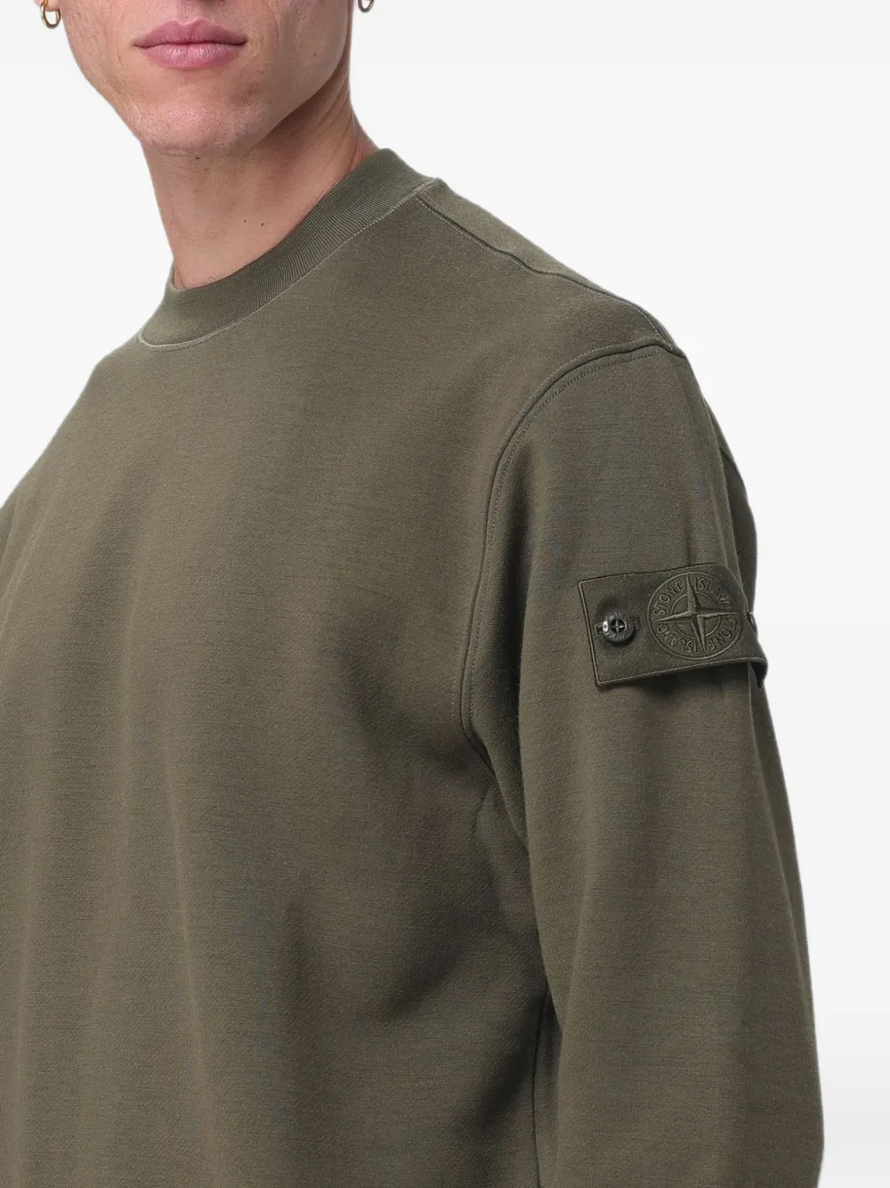 Stone Island logo-patch sweater Groen