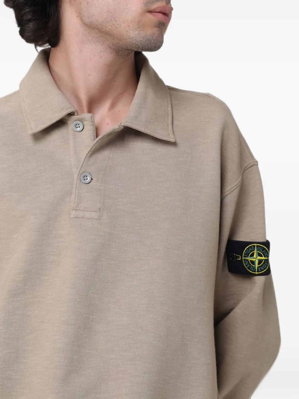 Stone Island logo-patch wool sweater Bruin