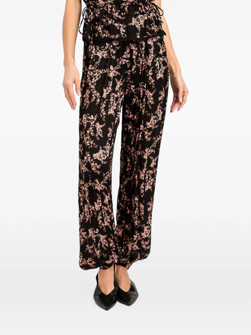 TWINSET Broek met wijde pijpen Zwart
