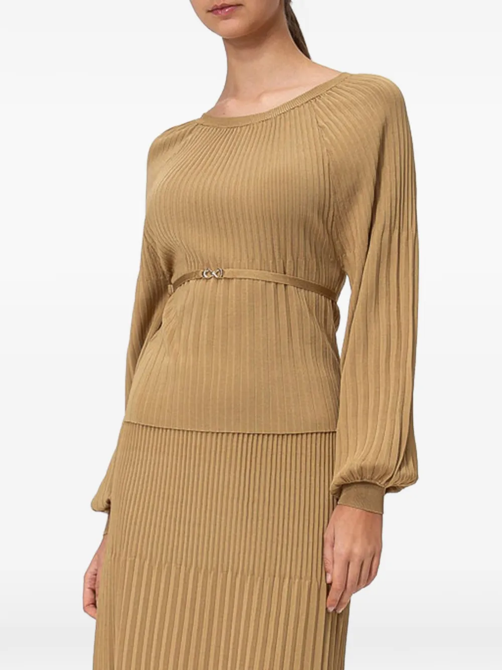 TWINSET belted pleated sweater - Toni neutri