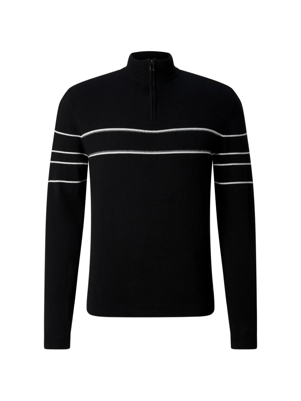 BOGNER Kuno stripe-detail half-zip sweater Zwart