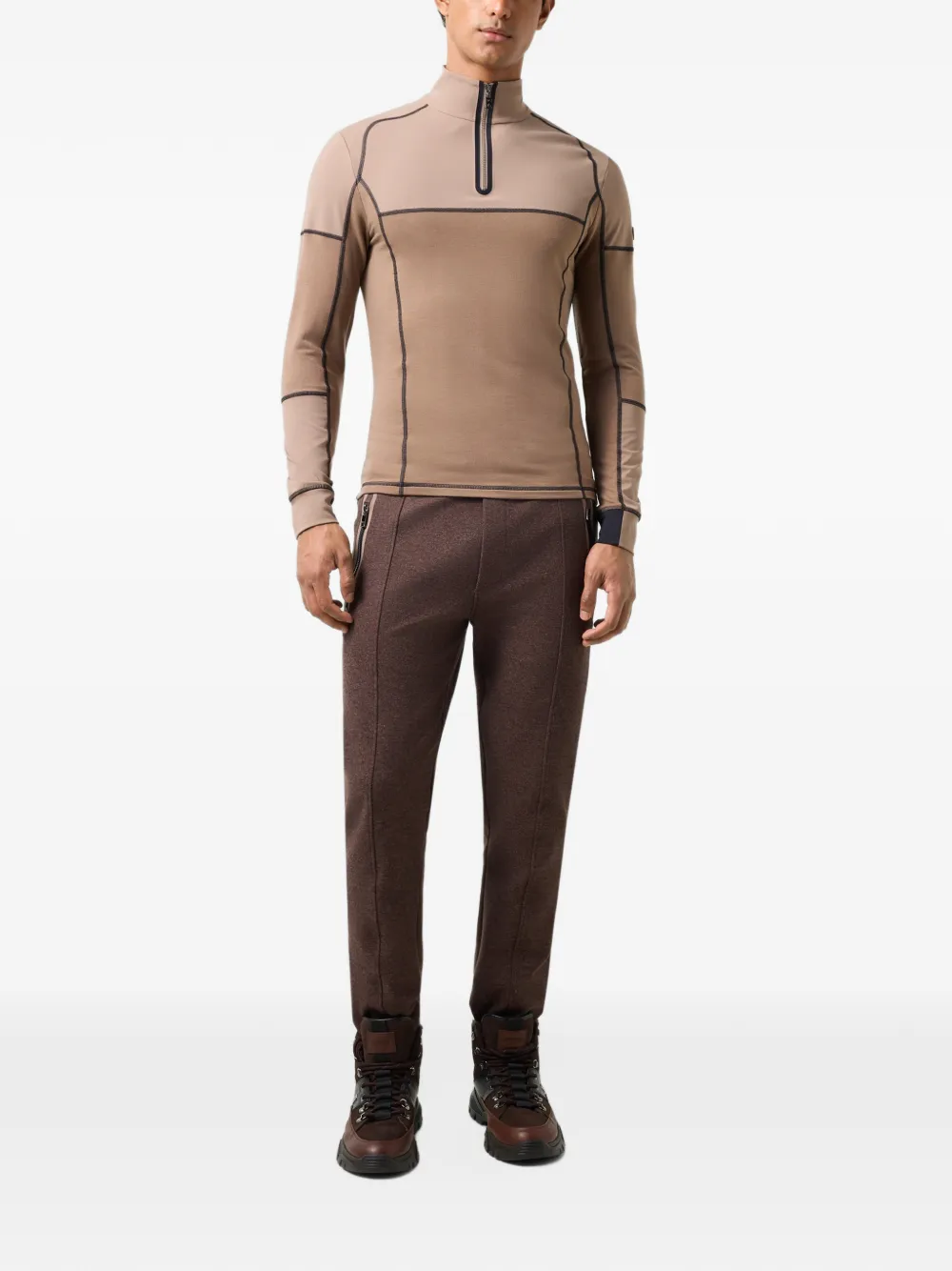 BOGNER Marino overlock-stitch first layer Bruin