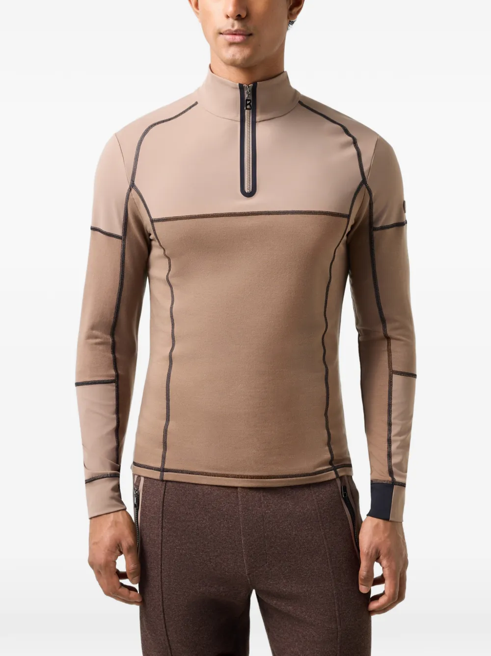 BOGNER Marino overlock-stitch first layer Bruin