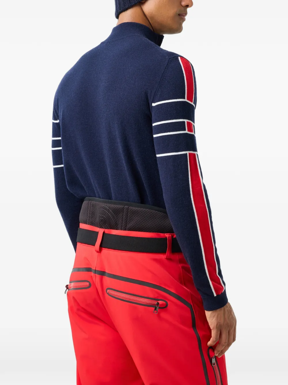 BOGNER Kuno stripe-detail sweater Blauw