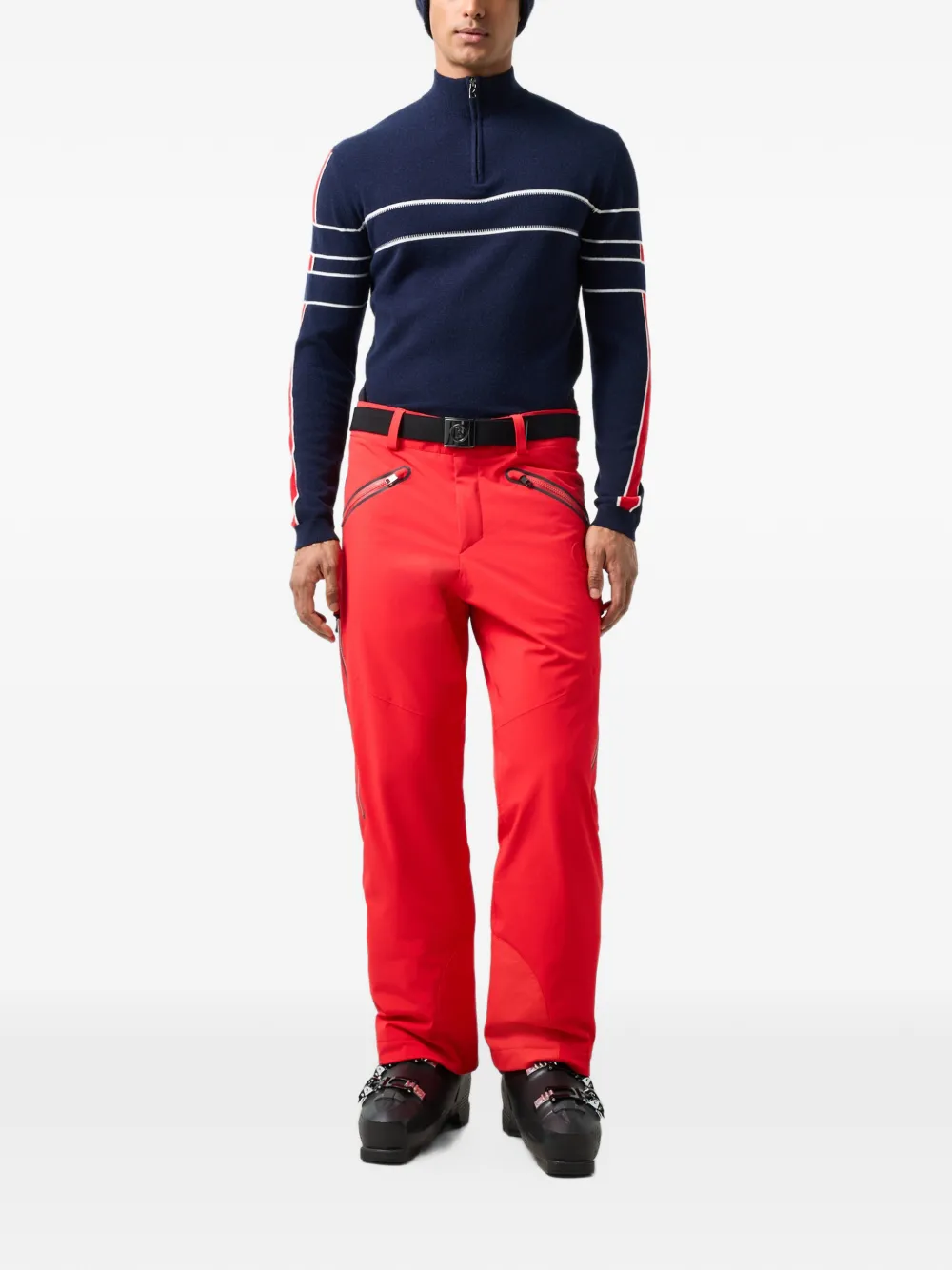 BOGNER Kuno stripe-detail sweater Blauw