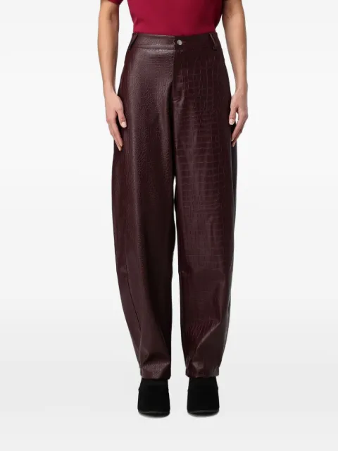 DISCLAIMER croc-effect faux-leather trousers