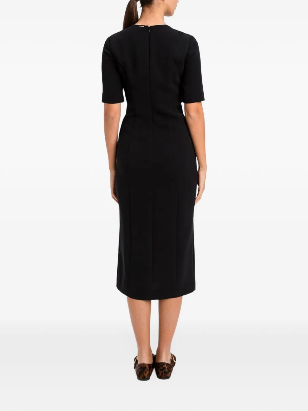 TWINSET heart-button sheath midi dress Zwart