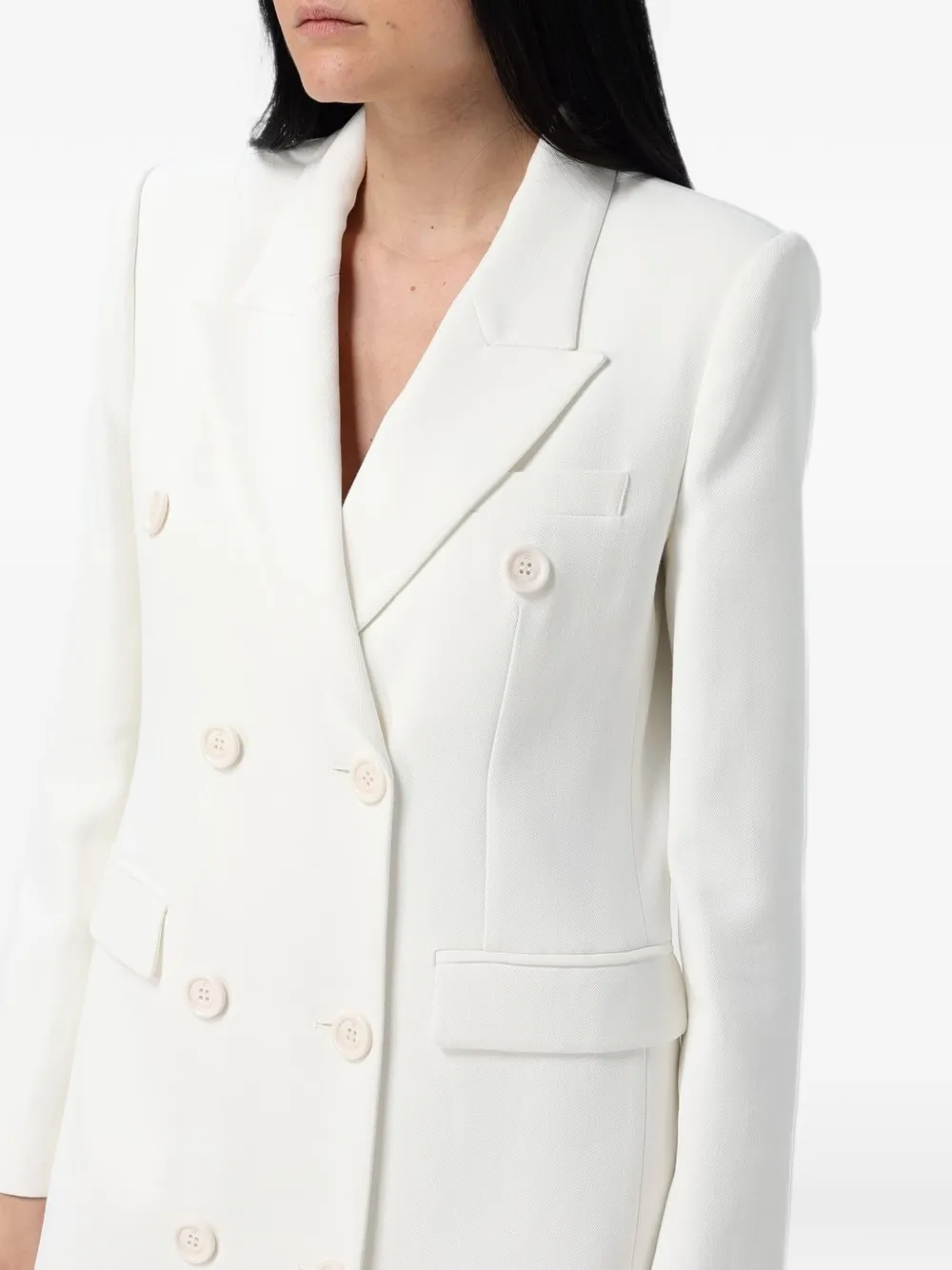 Elisabetta Franchi Flowing gabardine dress Wit
