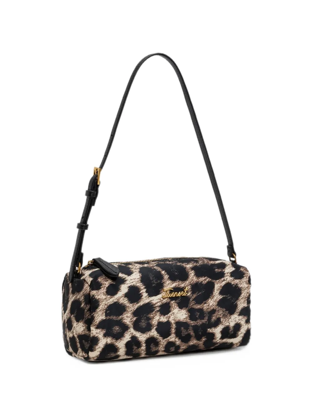 TWINSET Schoudertas met animalier-print en logo-plakkaat Beige