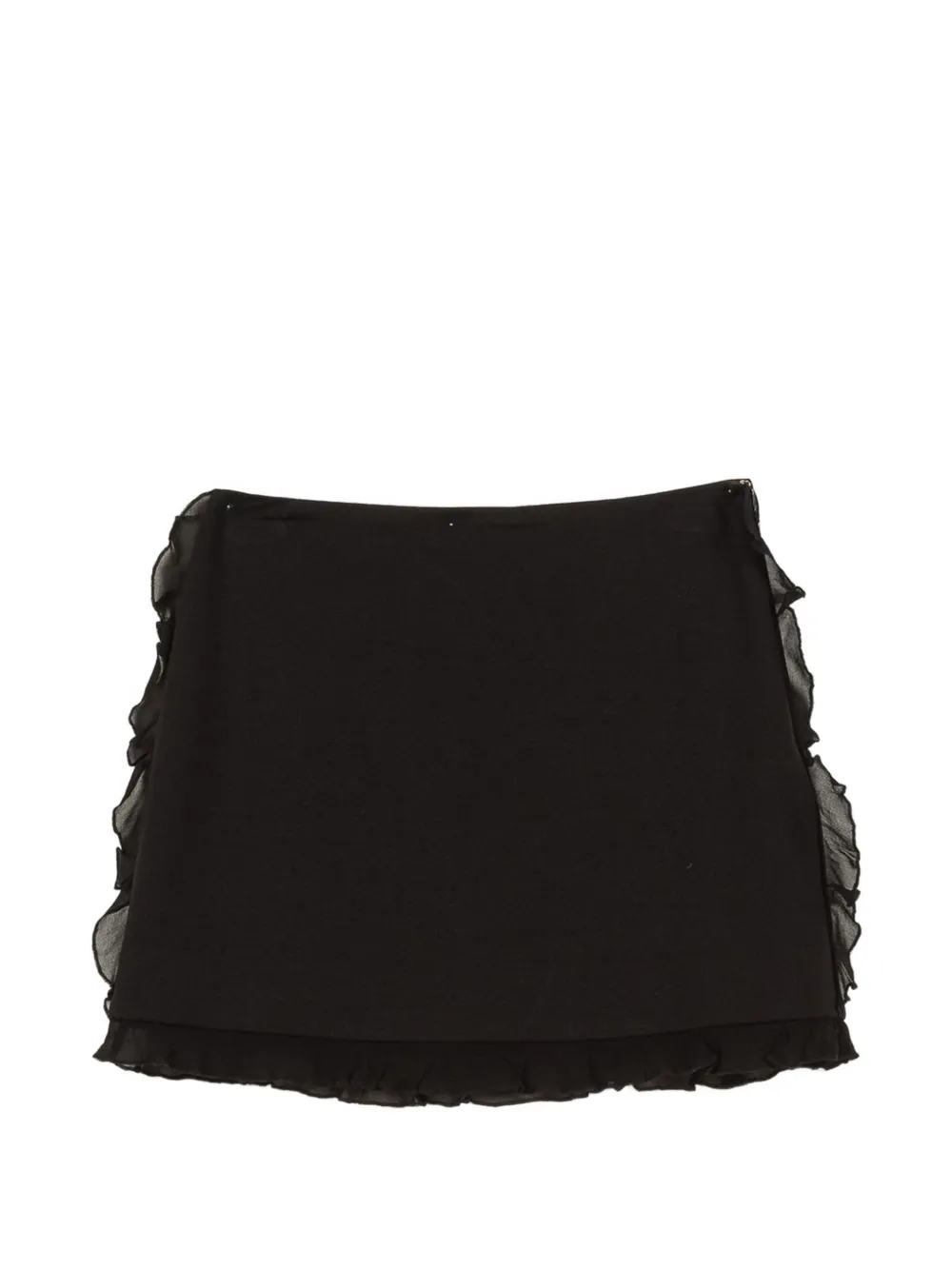 TWINSET ruffled crepe mini skirt - Nero