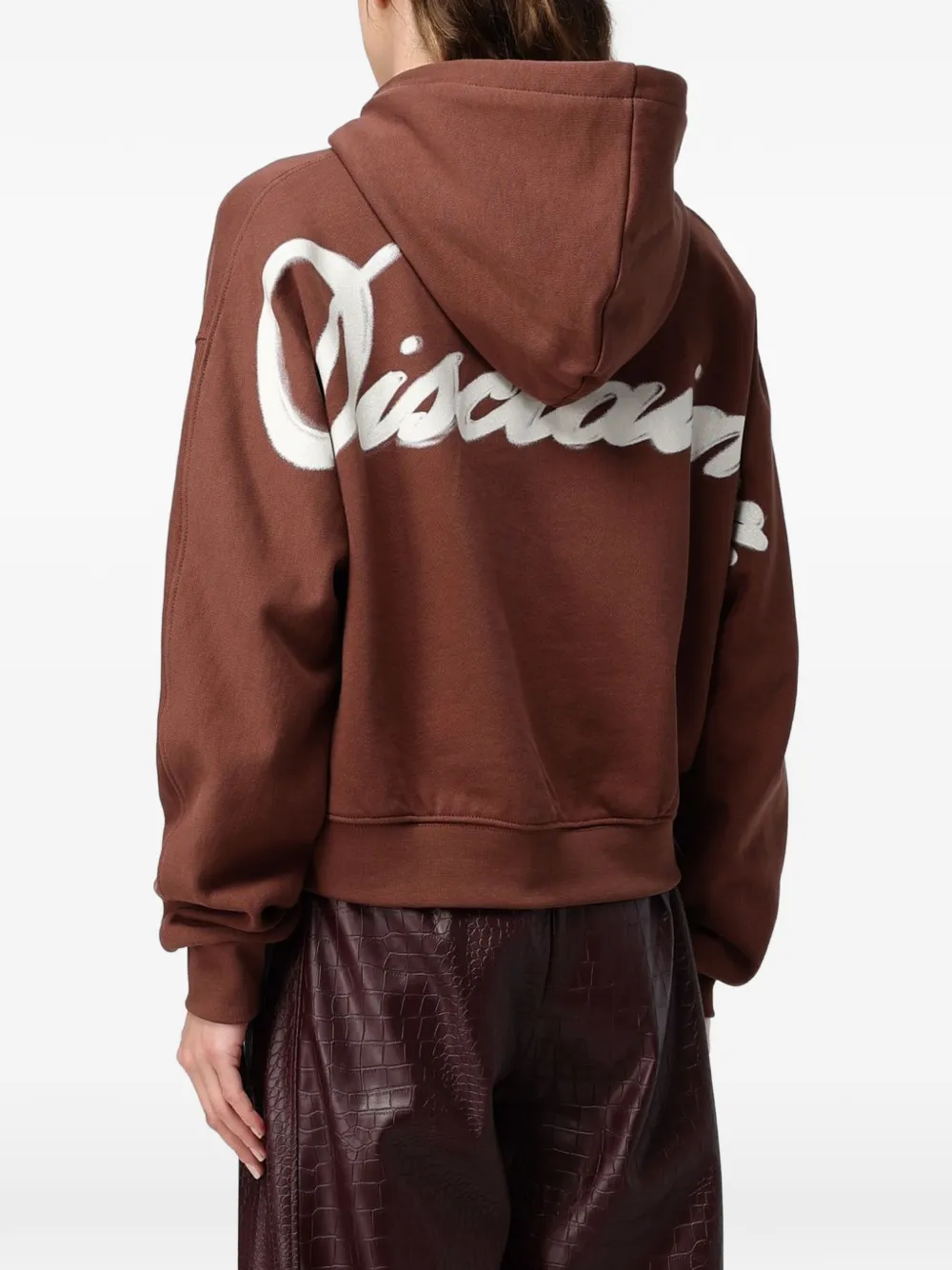 DISCLAIMER logo-print drawstring hoodie Bruin