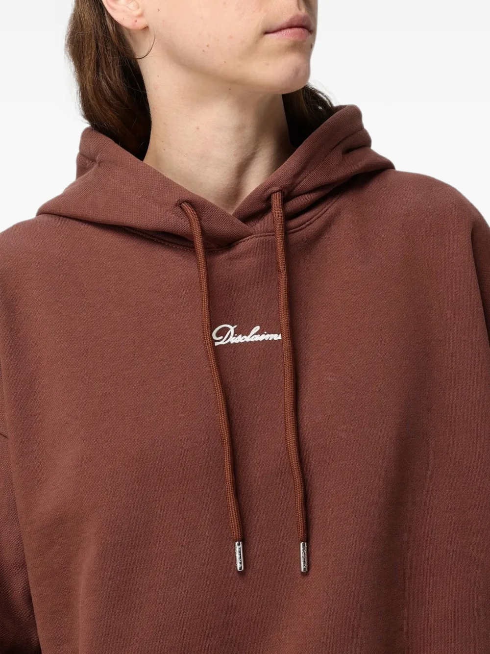 DISCLAIMER logo-print drawstring hoodie Bruin