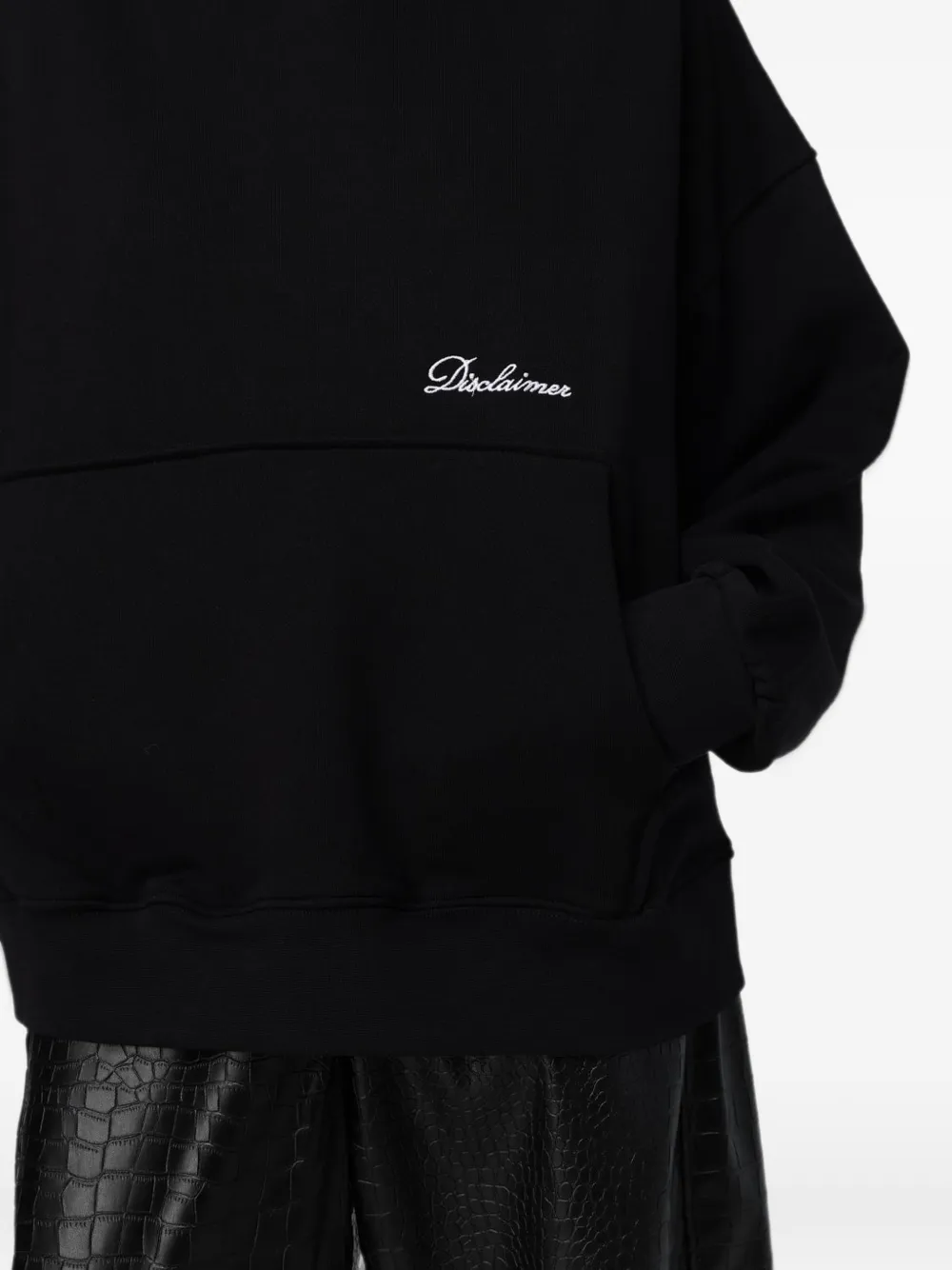 DISCLAIMER logo-embroidered hoodie Zwart