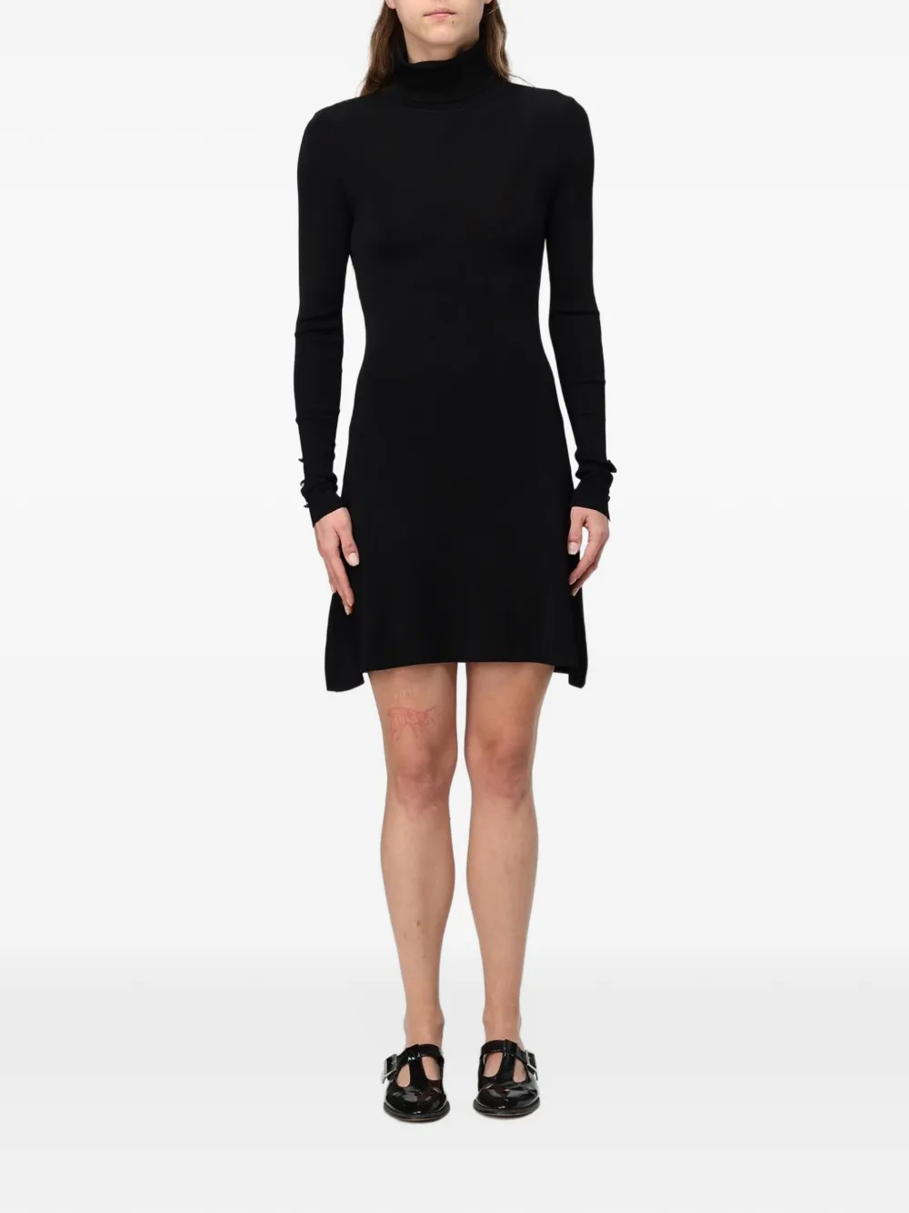 MAR DE MARGARITAS ribbed roll-neck mini dress - Noir MAR DE MARGARITAS ribbed roll-neck mini dress - Noir