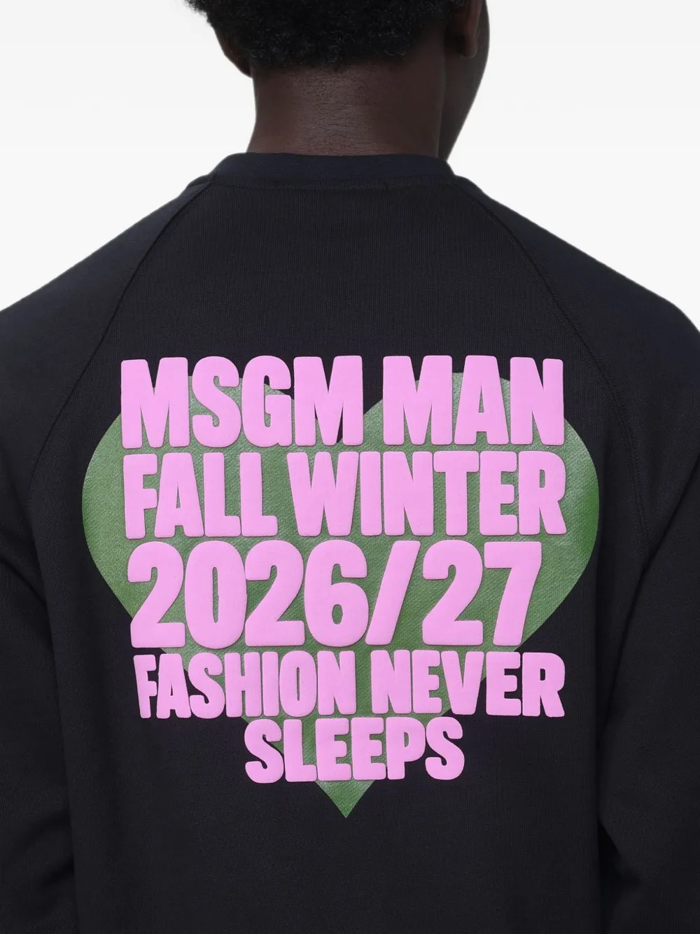 MSGM Sweater met logoprint en raglan mouwen Zwart