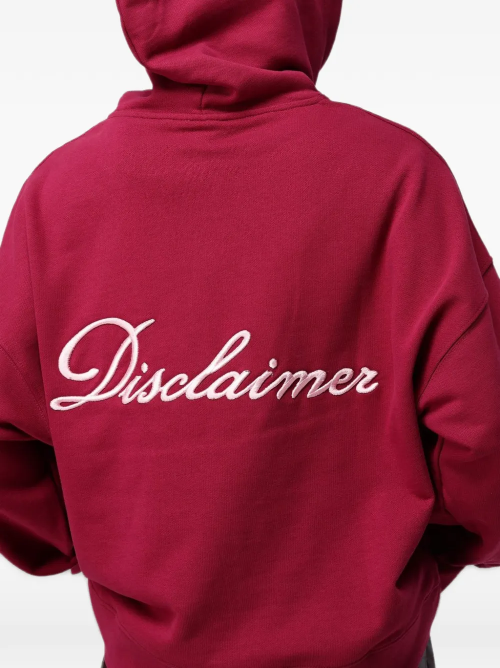 DISCLAIMER logo-embroidered hoodie Rood