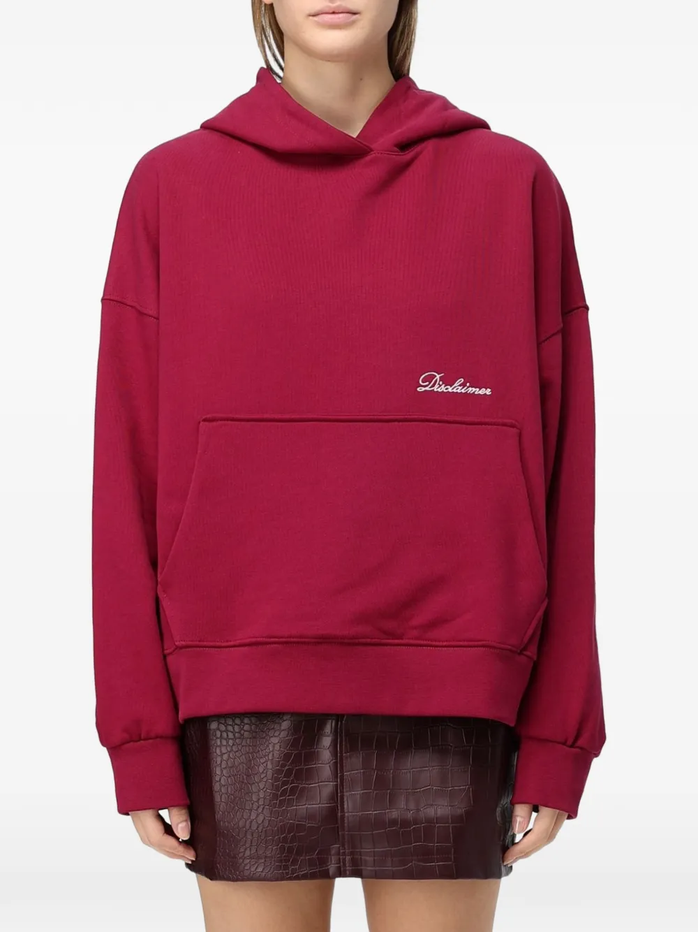 DISCLAIMER logo-embroidered hoodie Rood