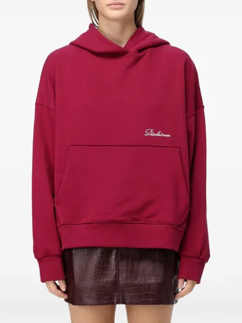 DISCLAIMER logo-embroidered hoodie