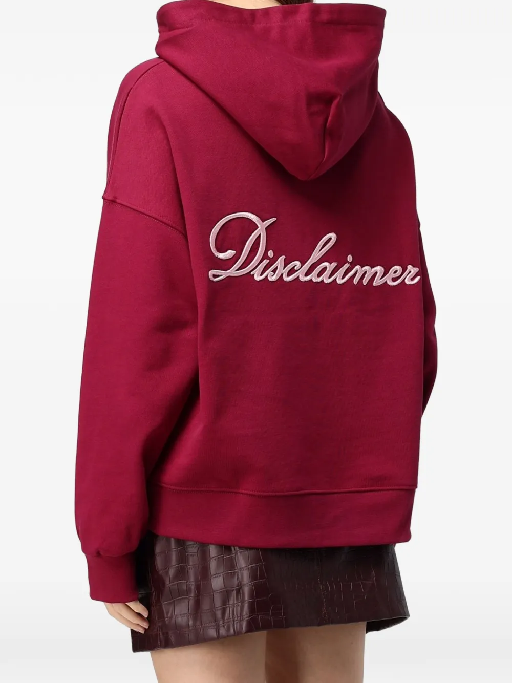 DISCLAIMER logo-embroidered hoodie Rood