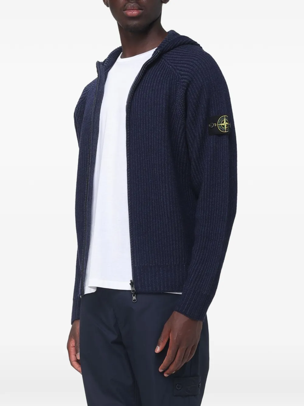 Stone Island 5100067 two-tone vanisé cashmere Blauw