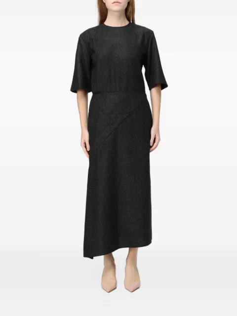 CRIDA Beatrice asymmetric-hem maxi dress
