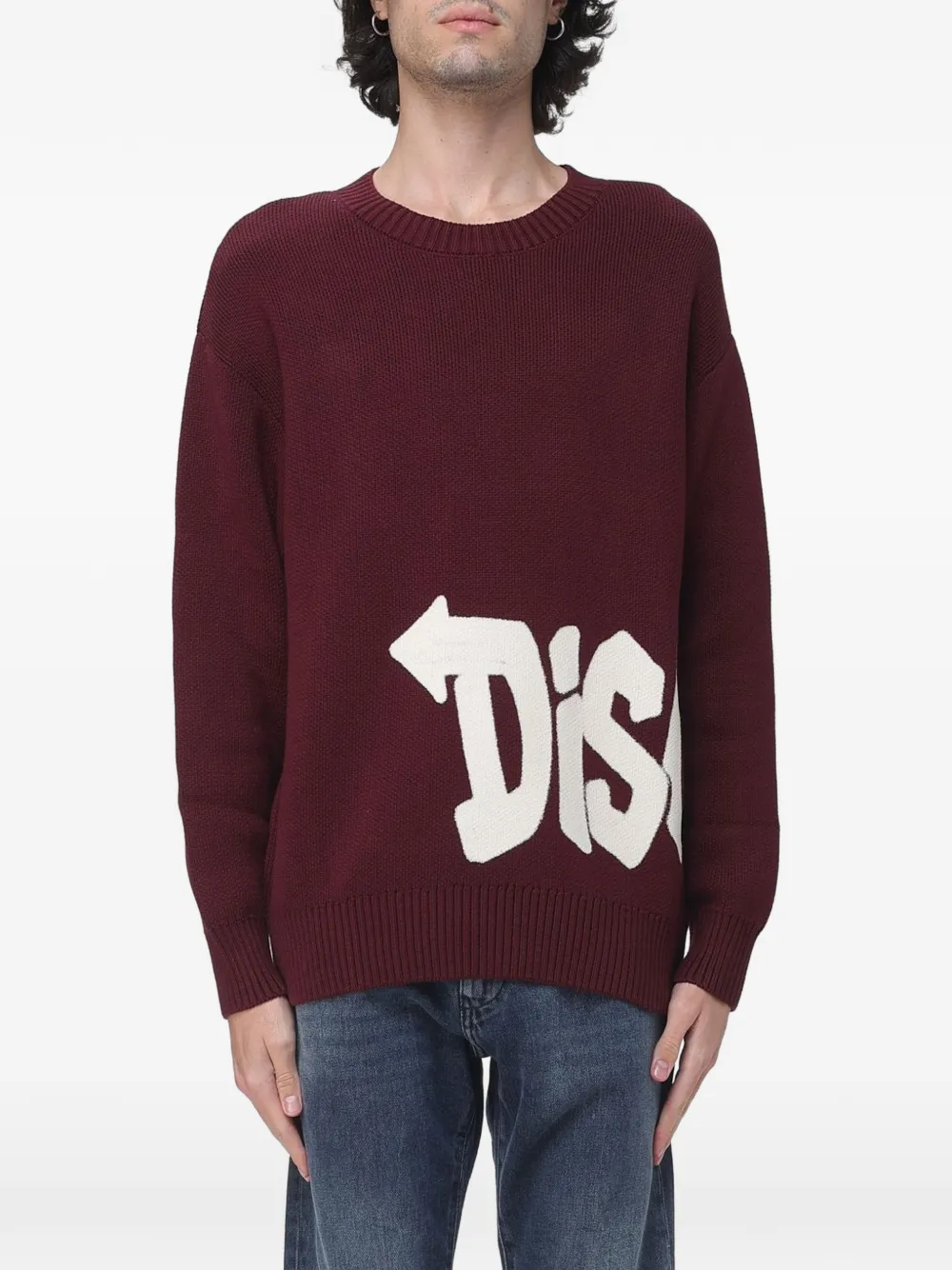 DISCLAIMER logo-detail cotton sweater - Rouge DISCLAIMER logo-detail cotton sweater - Rouge