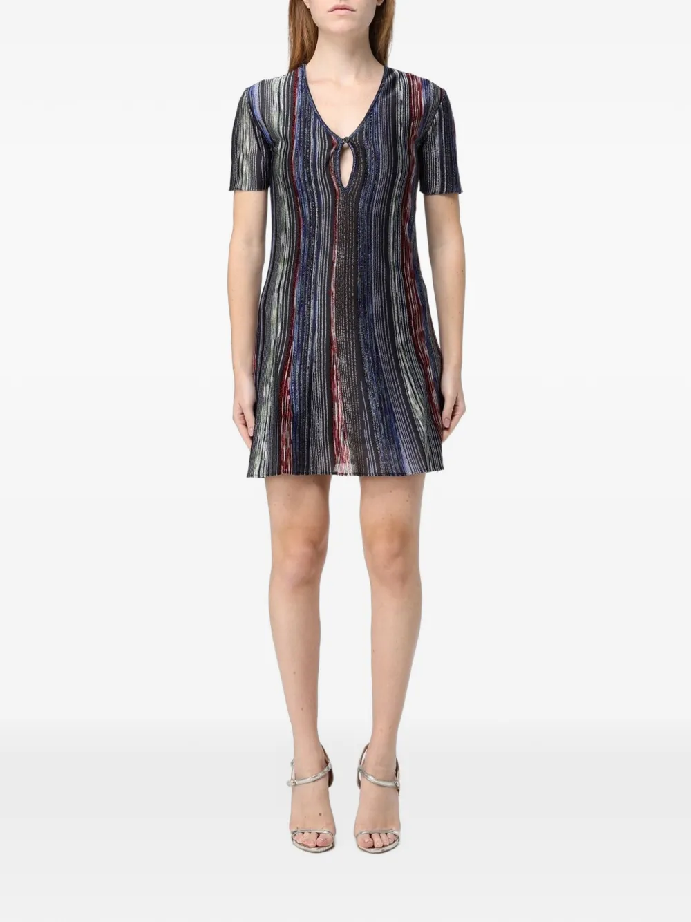 Missoni short-sleeve striped mini dress Zwart
