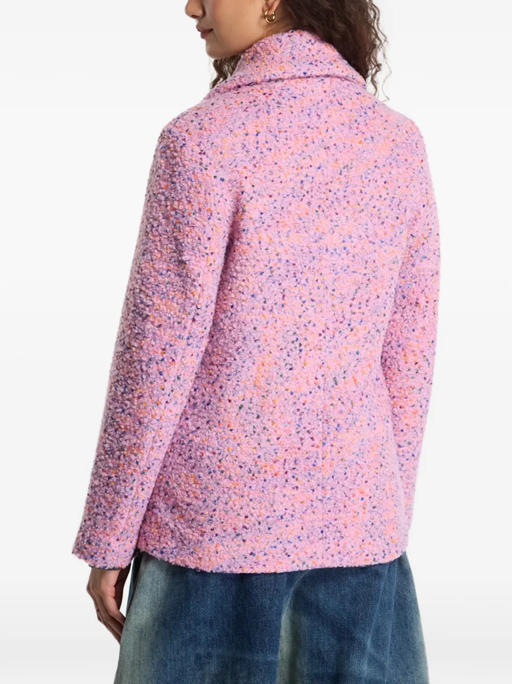Desigual double-breasted bouclé coat Roze