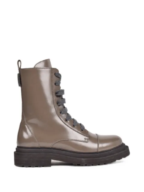 Brunello Cucinelli lace-up leather boots