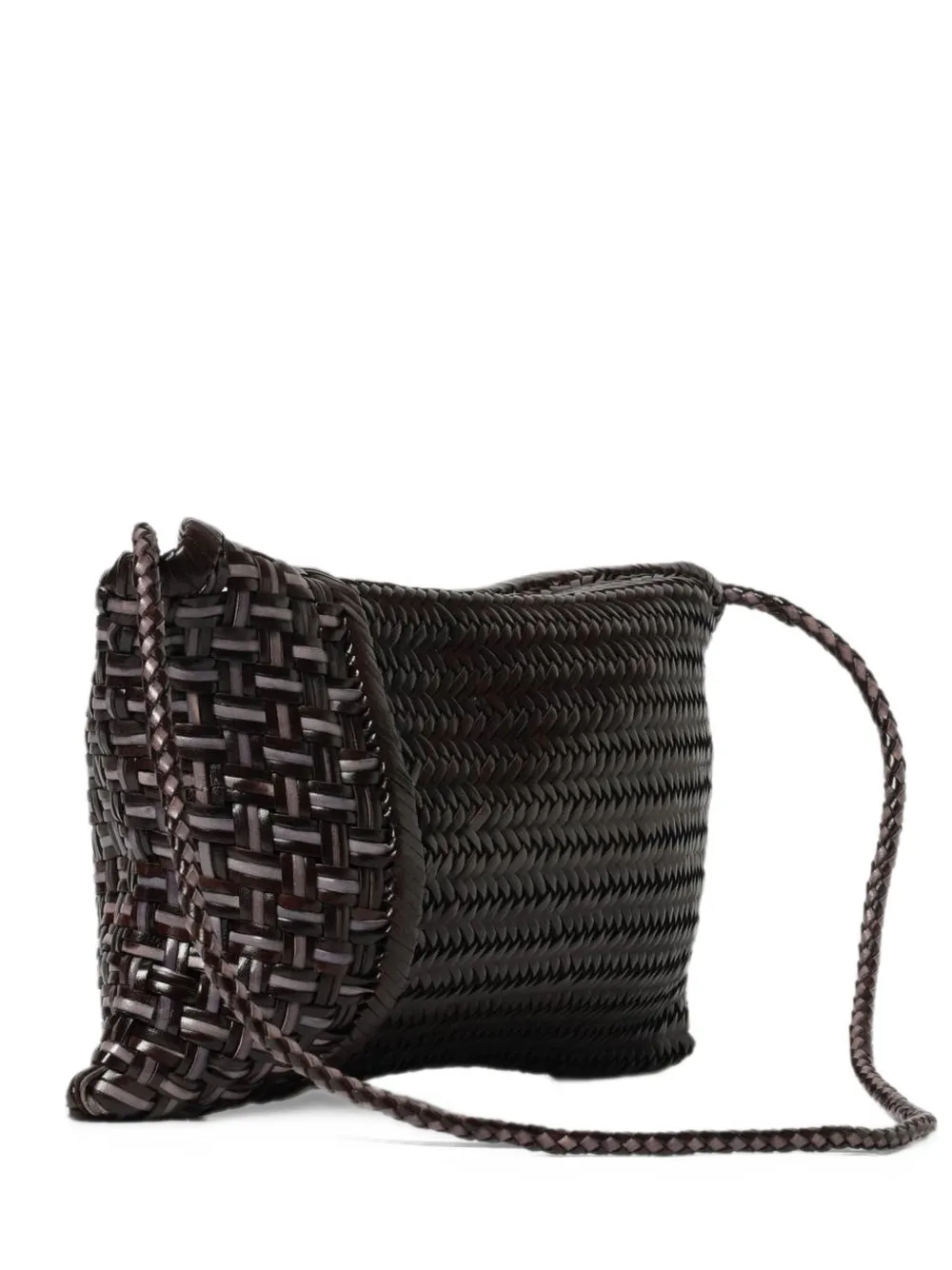 VIPERA Pillow Patch woven shoulder bag - Marrone