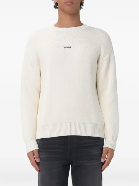 DISCLAIMER logo-print drop-shoulder sweater