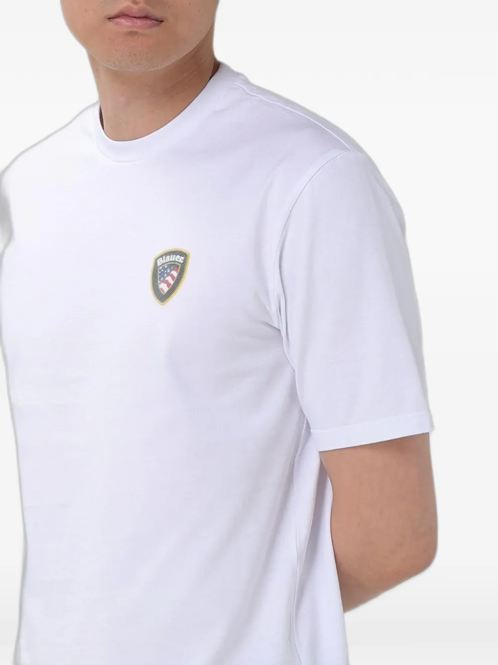 Blauer logo-patch cotton T-shirt Wit