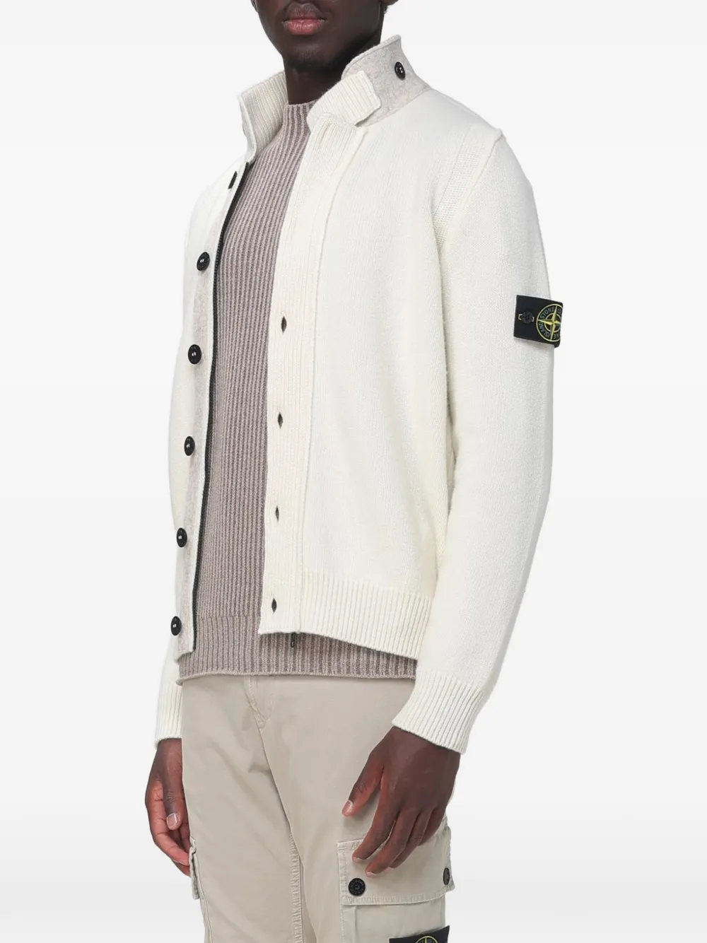Stone Island 5100047 lambswool jumper Beige