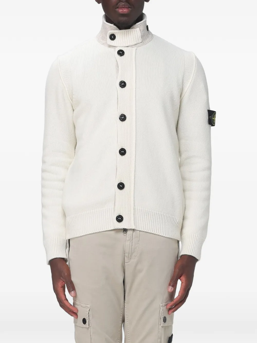 Stone Island 5100047 lambswool jumper Beige