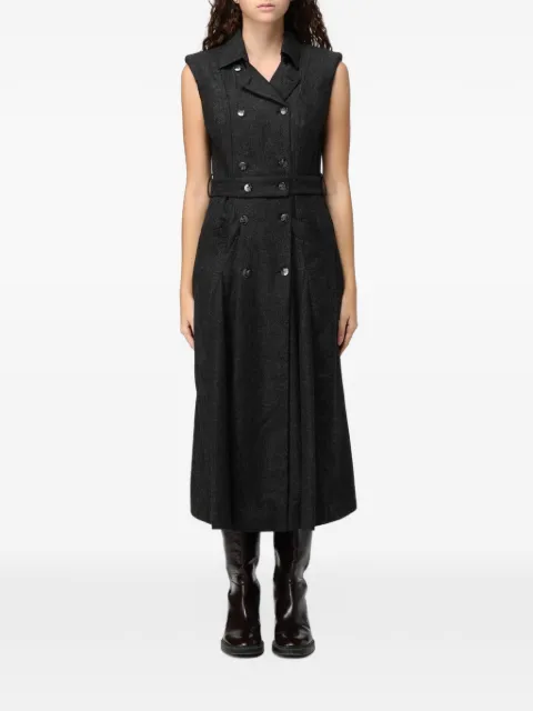 CRIDA double-breasted belted midi dress