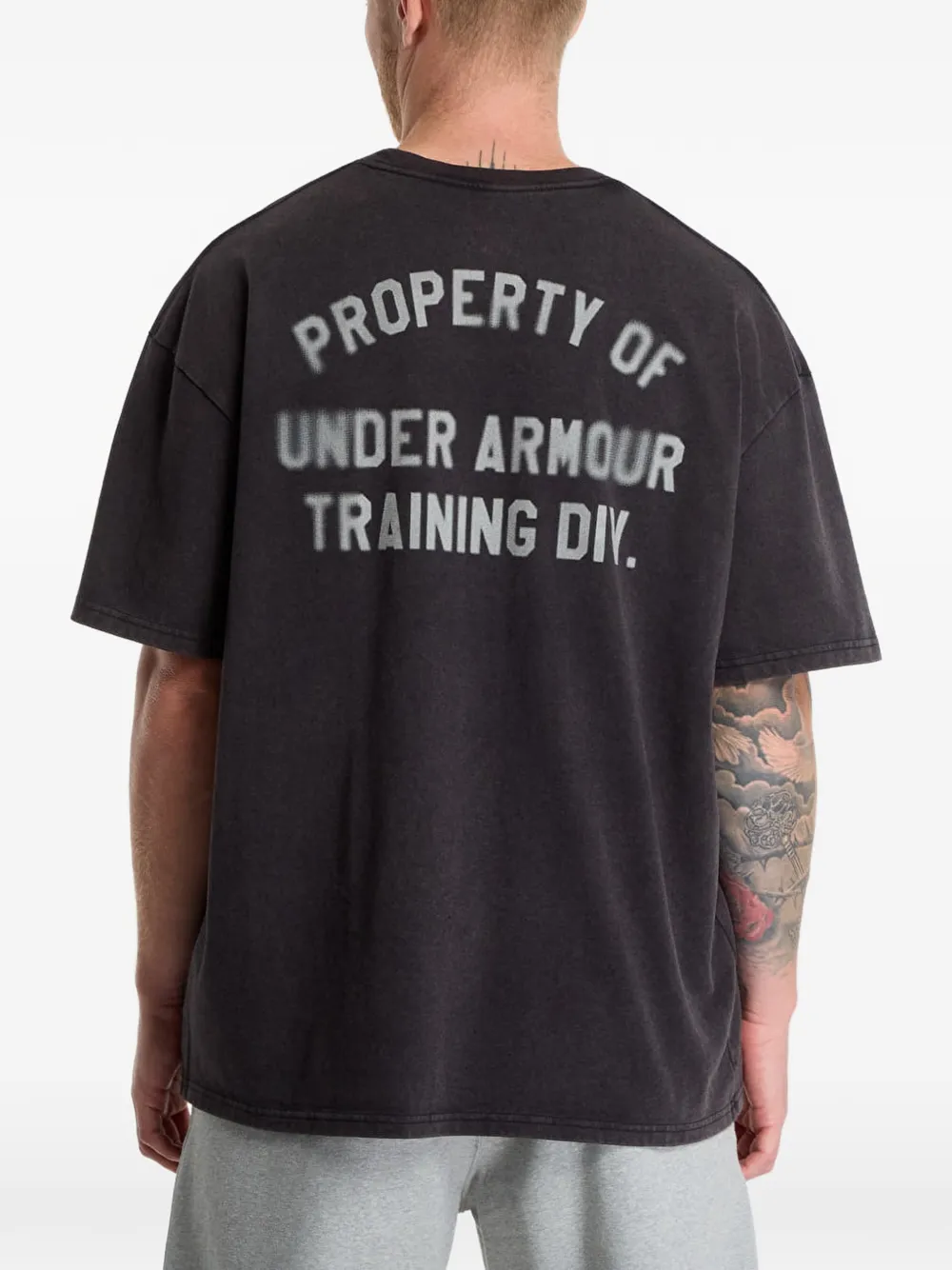 Under Armour UA Heavyweight Property Of UA logo-print T-shirt Zwart