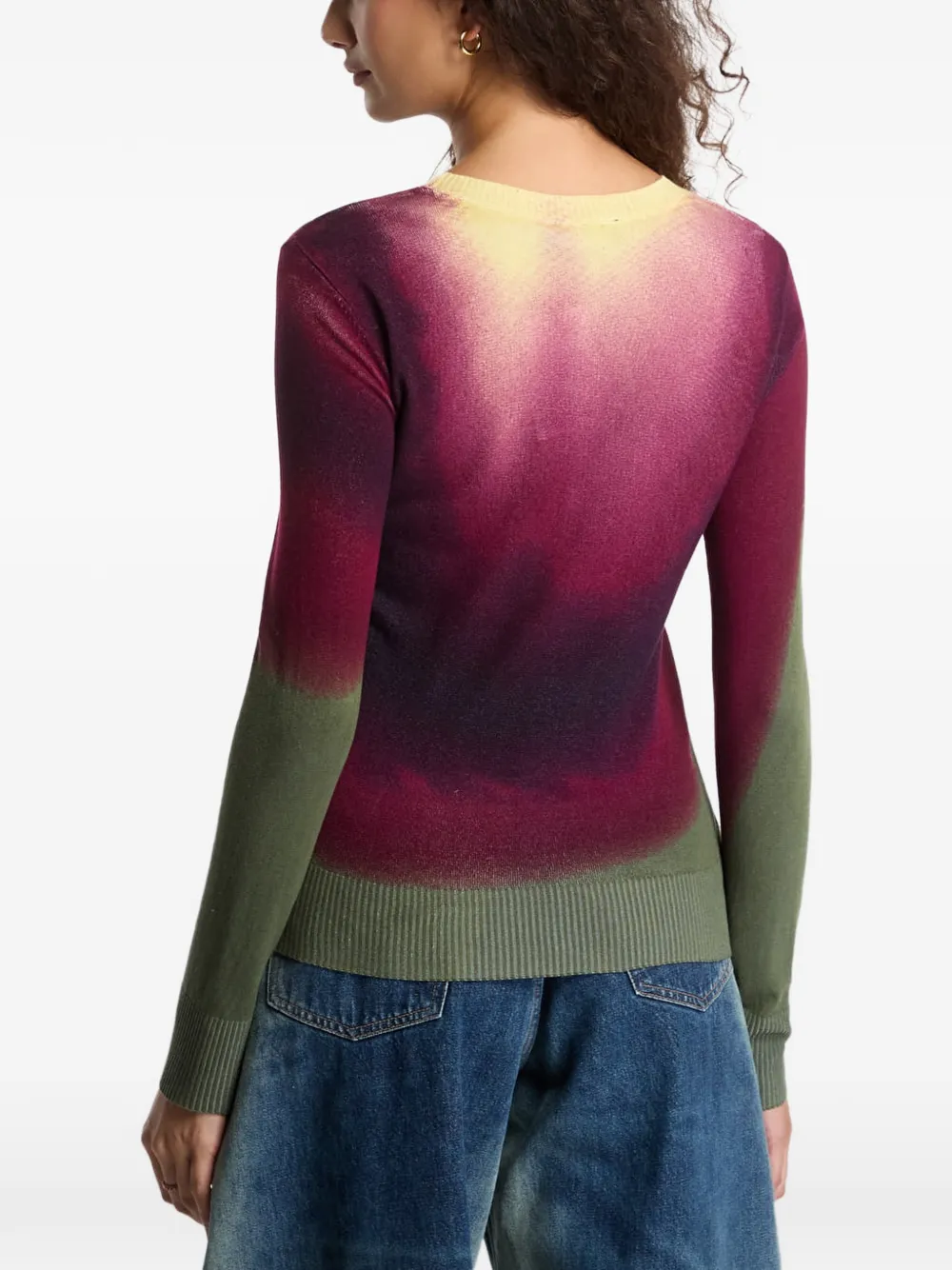 Desigual gradient-effect fine-knit sweater Paars