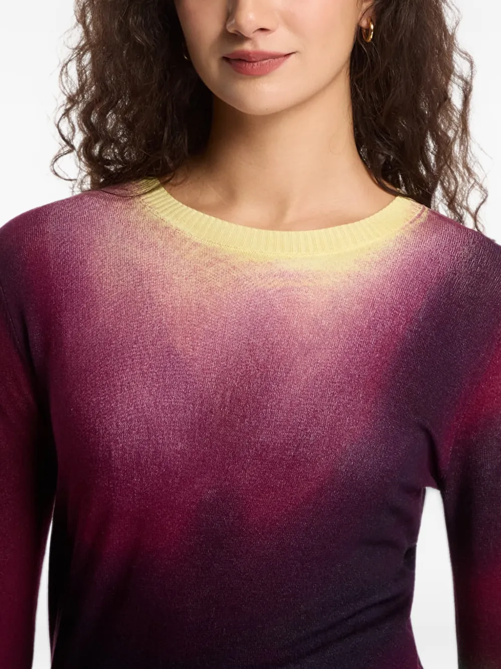 Desigual gradient-effect fine-knit sweater Paars