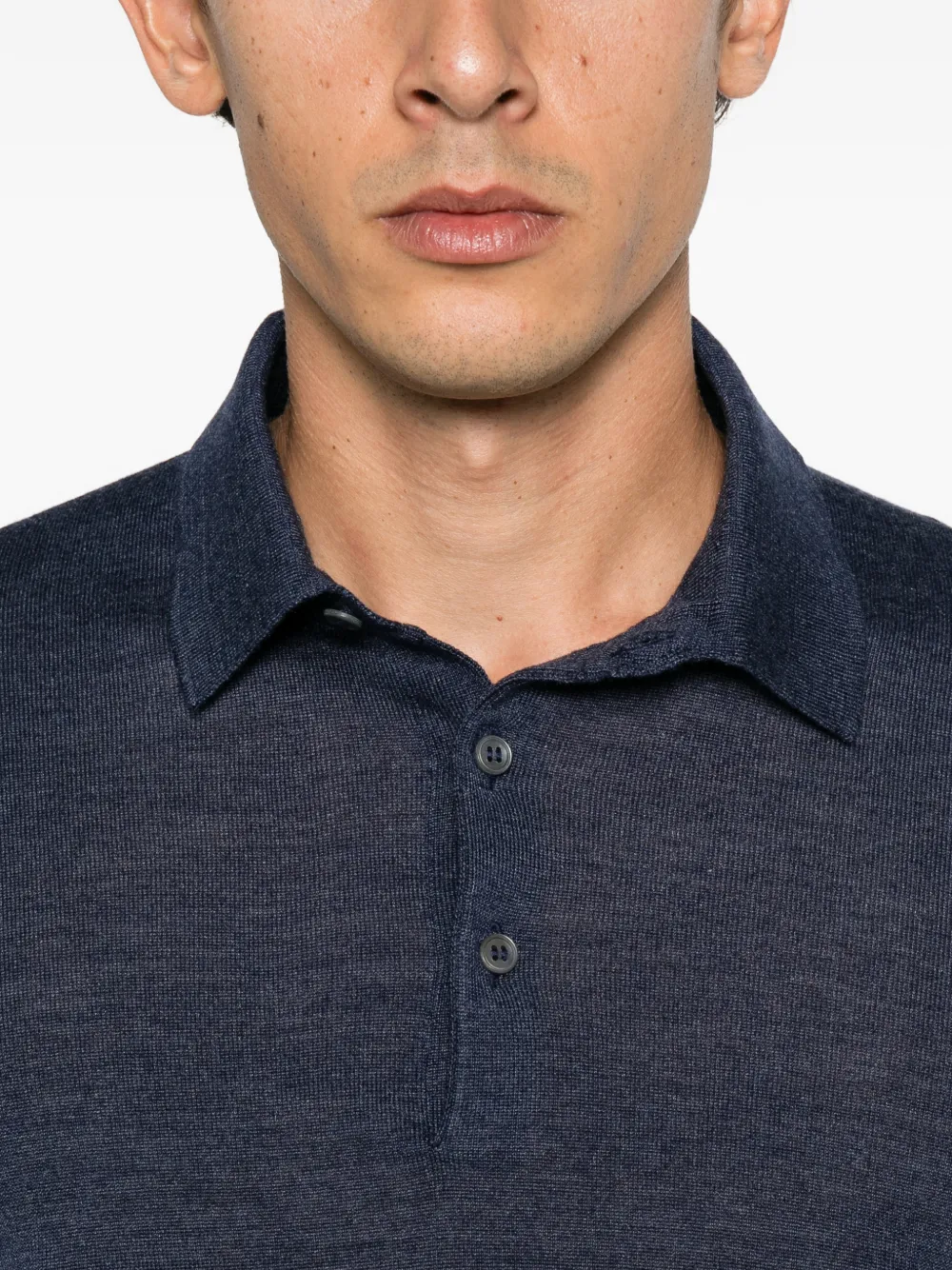 Barba long-sleeve polo shirt Blauw