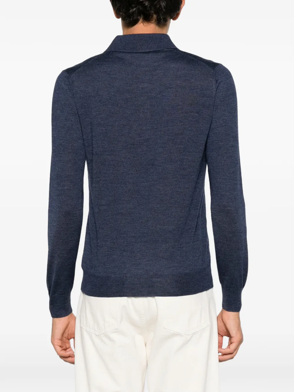 Barba long-sleeve polo shirt Blauw