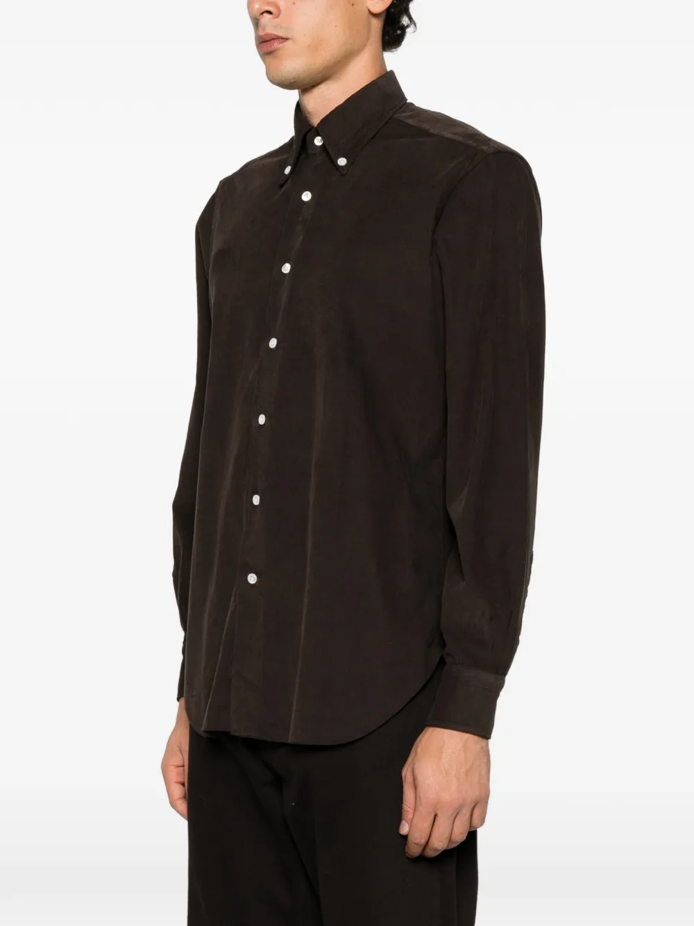 Barba button-down corduroy shirt Bruin