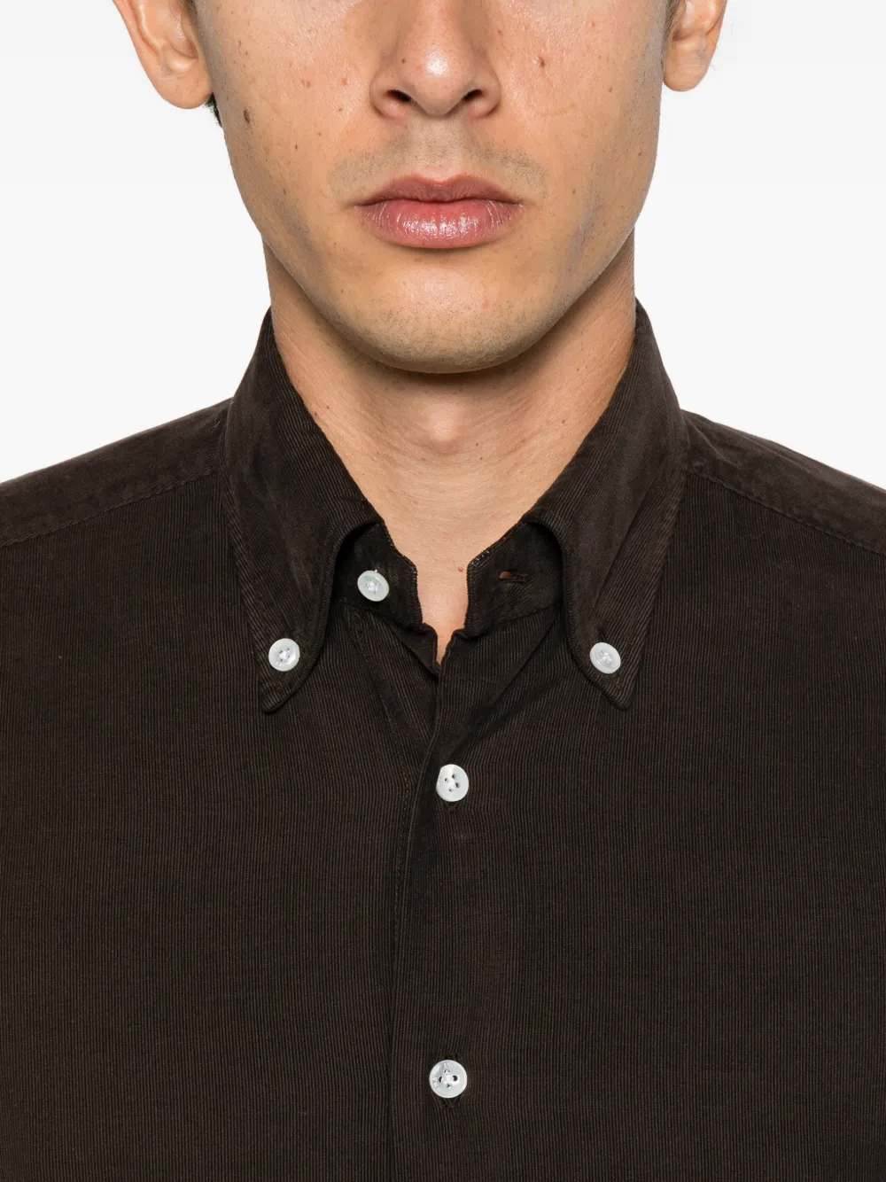 Barba button-down corduroy shirt Bruin
