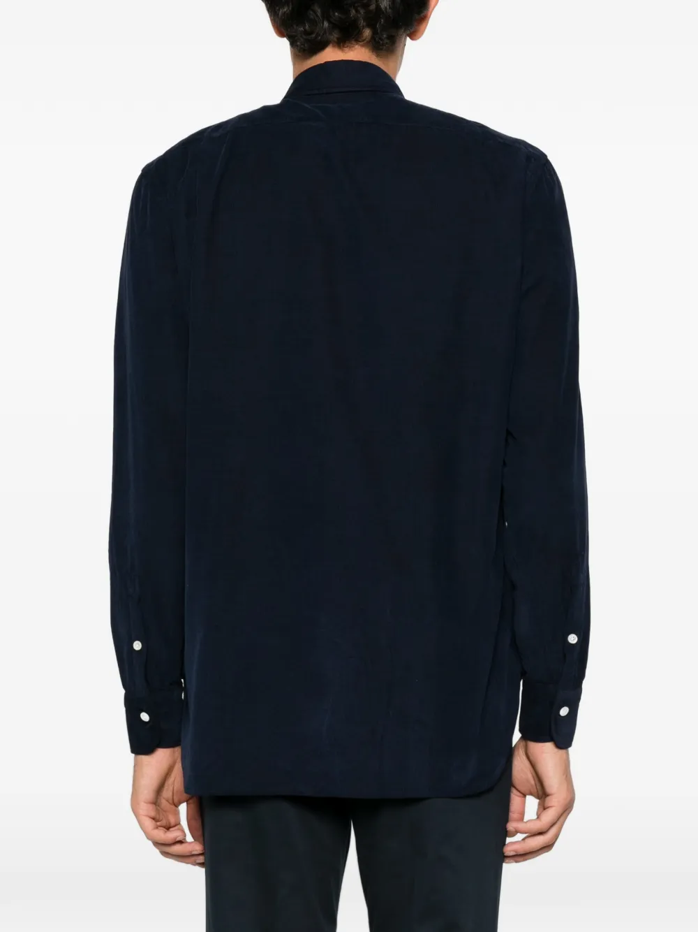 Barba button-down corduroy shirt Blauw