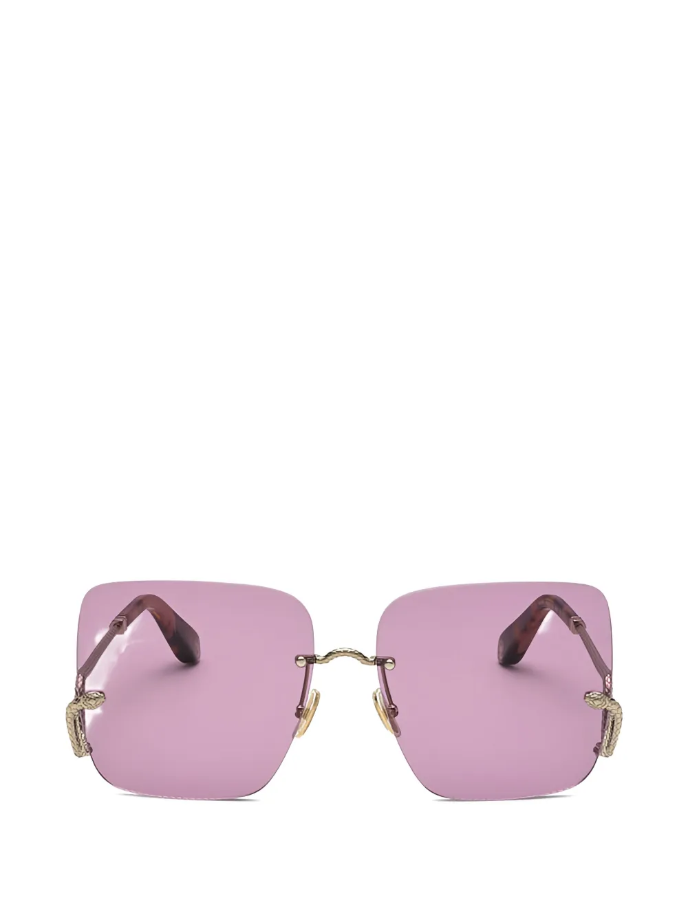 Roberto Cavalli Snake Collection Rimless Sunglasses | Gold | FARFETCH