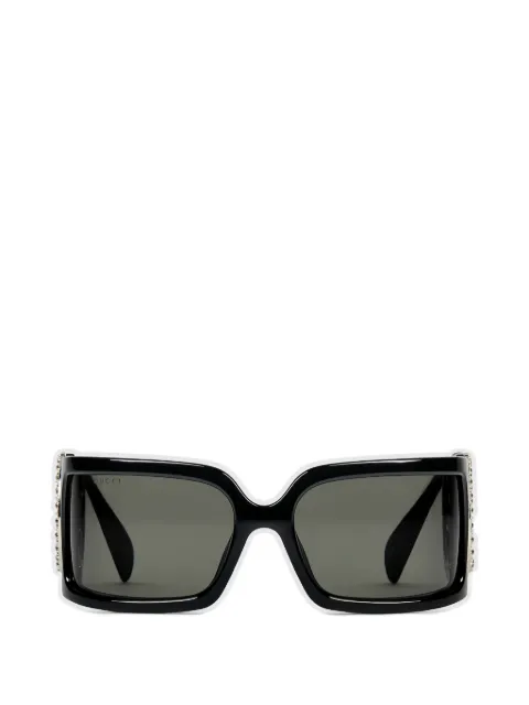 Gucci Eyewear Interlocking G Sonnenbrille mit Kristallen und rechteckigem Gestell