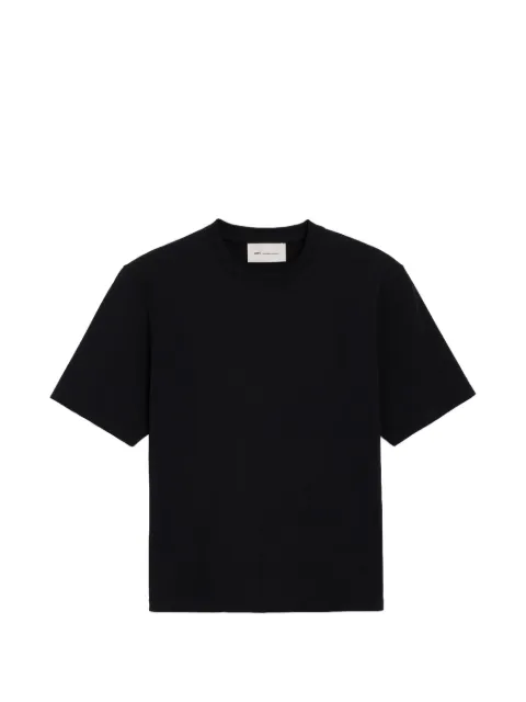 AMI Paris black cotton T-shirt with embossed Ami de Coeur