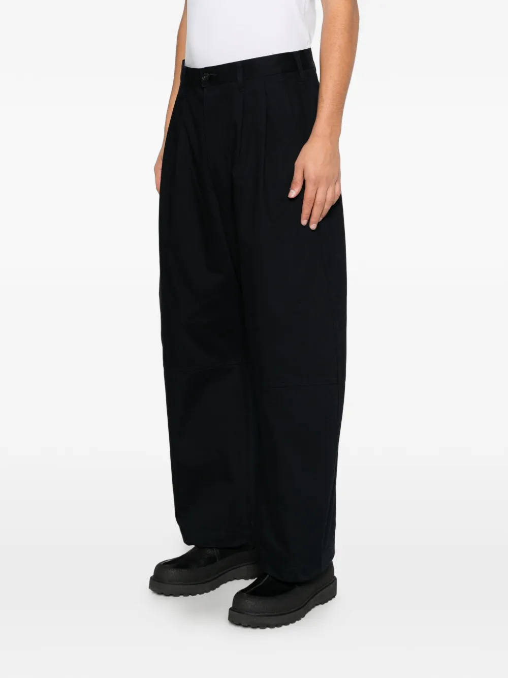 Comme des Garçons Homme pleated tapered trousers Zwart