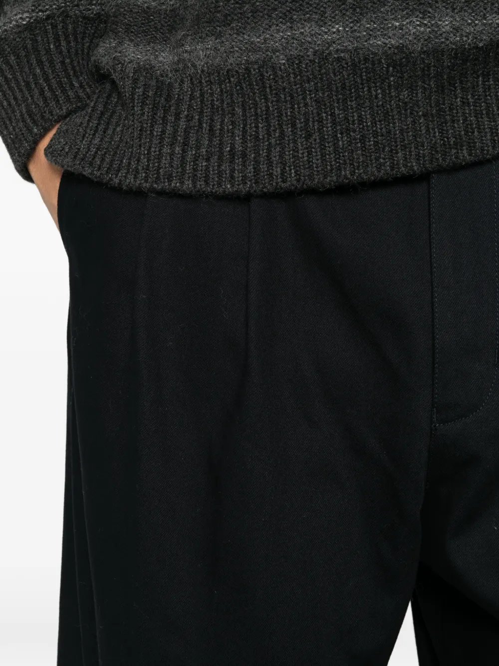 Comme des Garçons Homme pleated tapered trousers Zwart