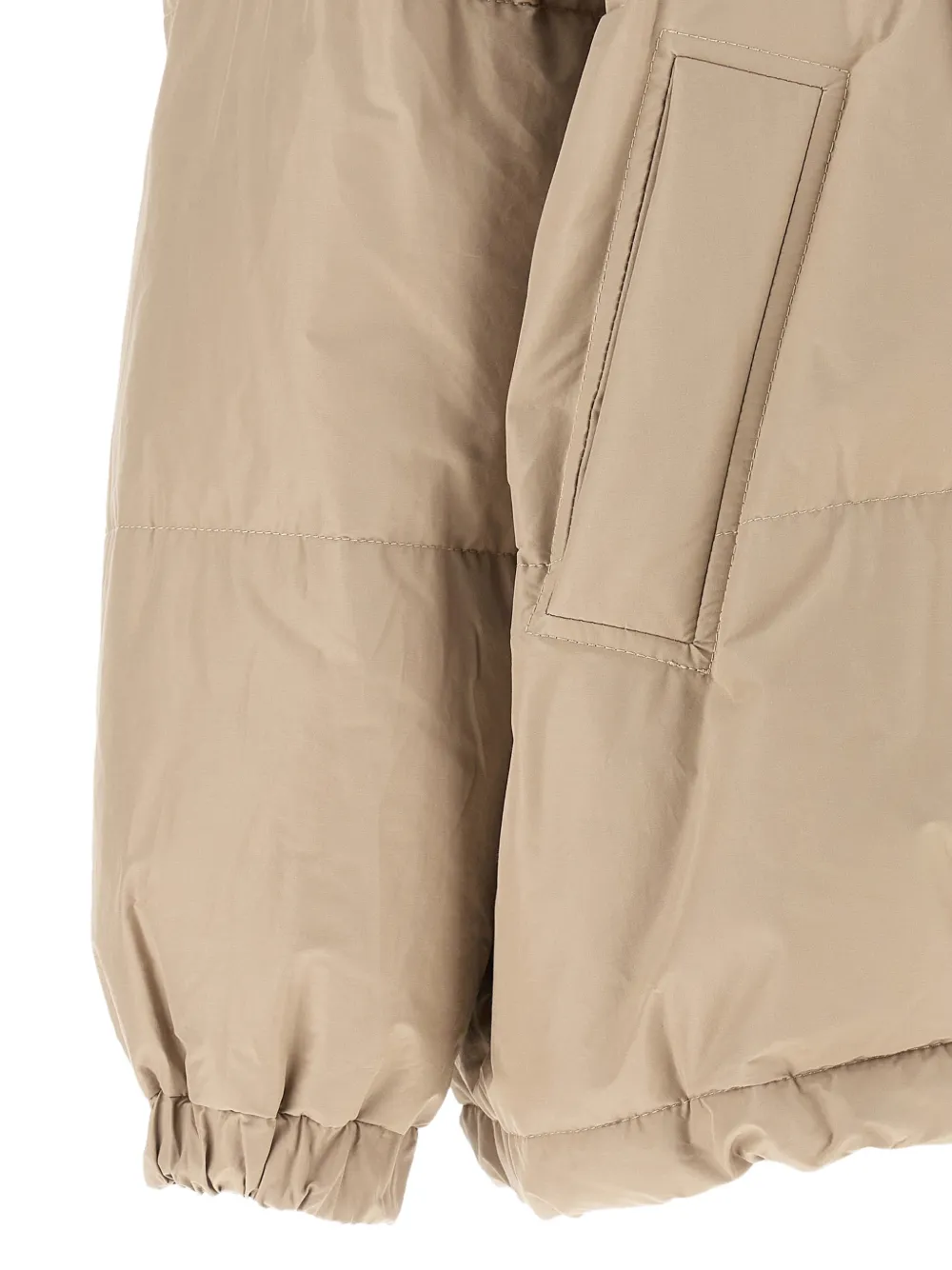 Brunello Cucinelli quilted cashmere-hood down jacket Beige