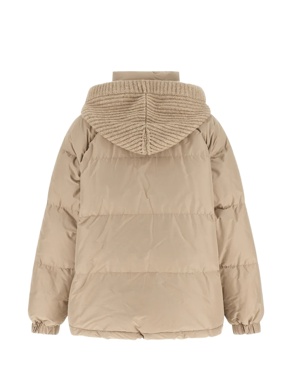 Brunello Cucinelli quilted cashmere-hood down jacket Beige